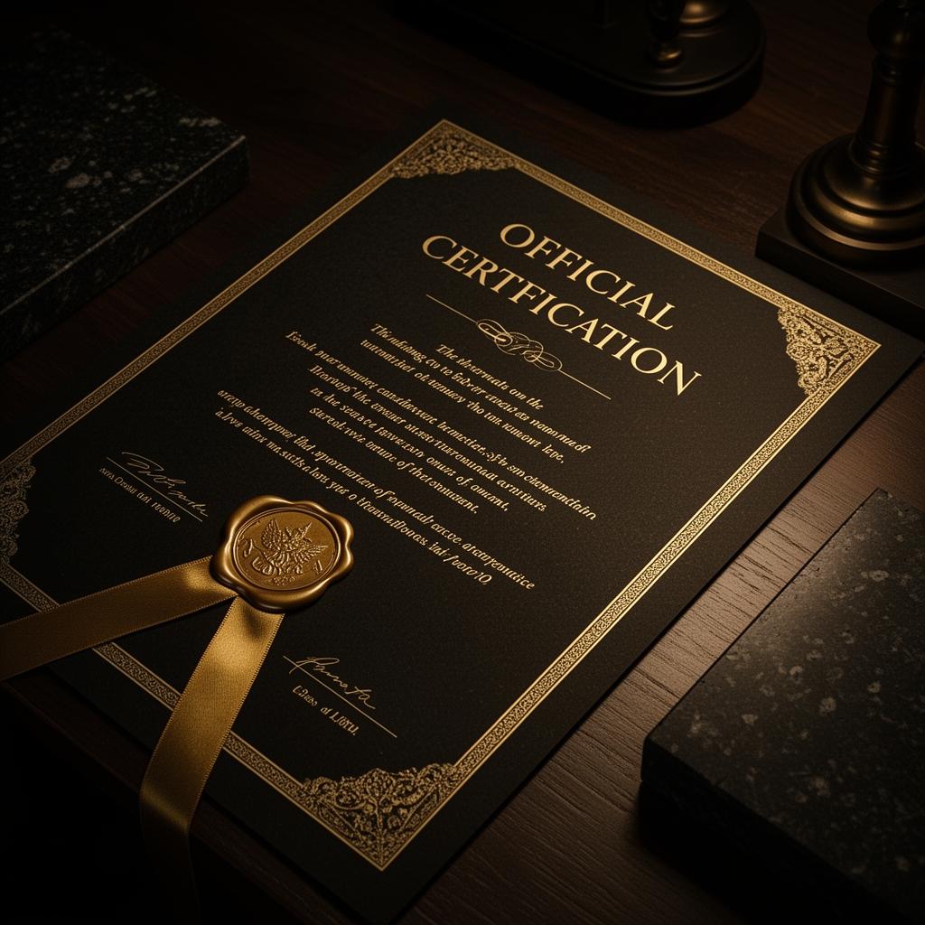 Embossed gold-sealed Certinova certificate